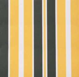Telo di ricambio in poliestere per tenda da sole color giallo e grigio a strisce con mantovana inclusa - 2m x 1.5m